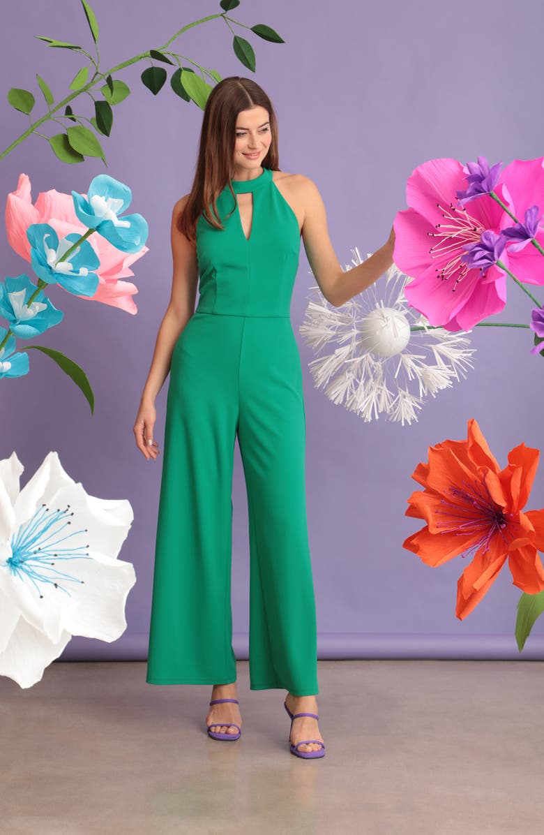 Maggy London Halter Neck Sleeveless Jumpsuit, Alternate, color, 