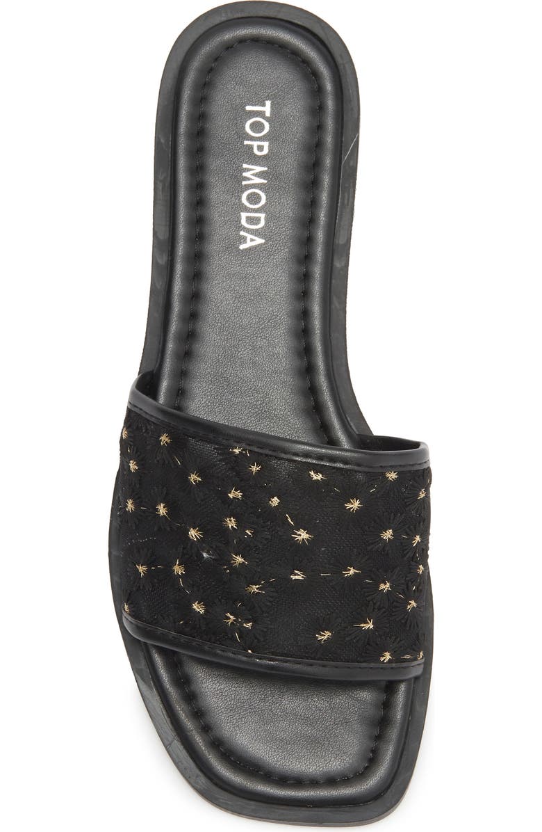 TOP MODA Zita Slide Sandal, Alternate, color, Black Pu