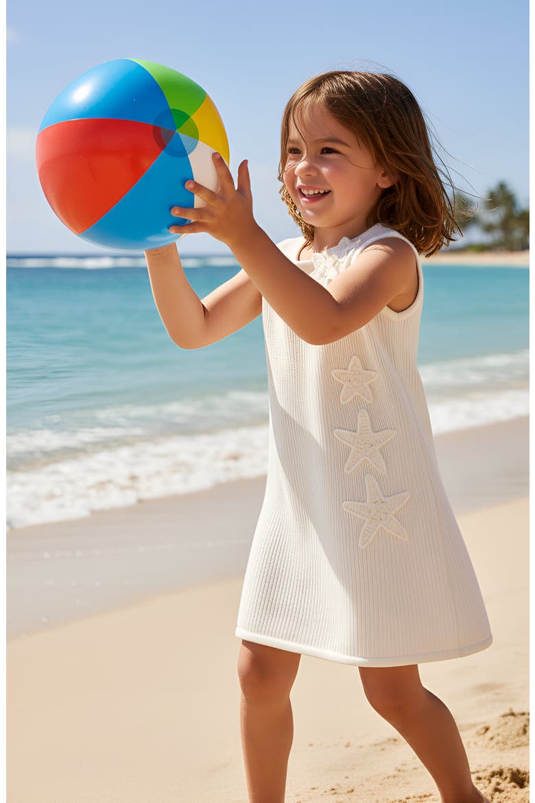Crochet Knit Summer Shift Dress, Alternate, color, White
