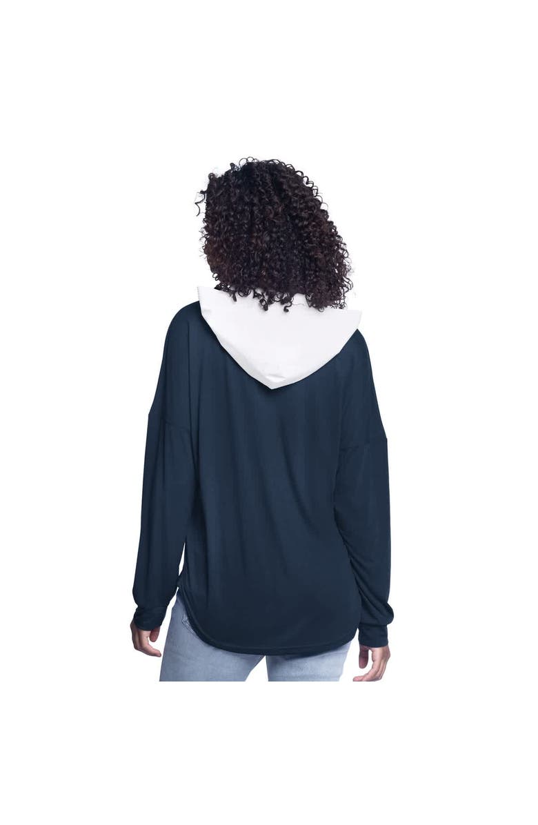 G-III 4HER BY CARL BANKS Women's G-III 4Her by Carl Banks Navy Indiana Pacers Bench Player Oversized Long Sleeve Hooded Top, Alternate, color, 