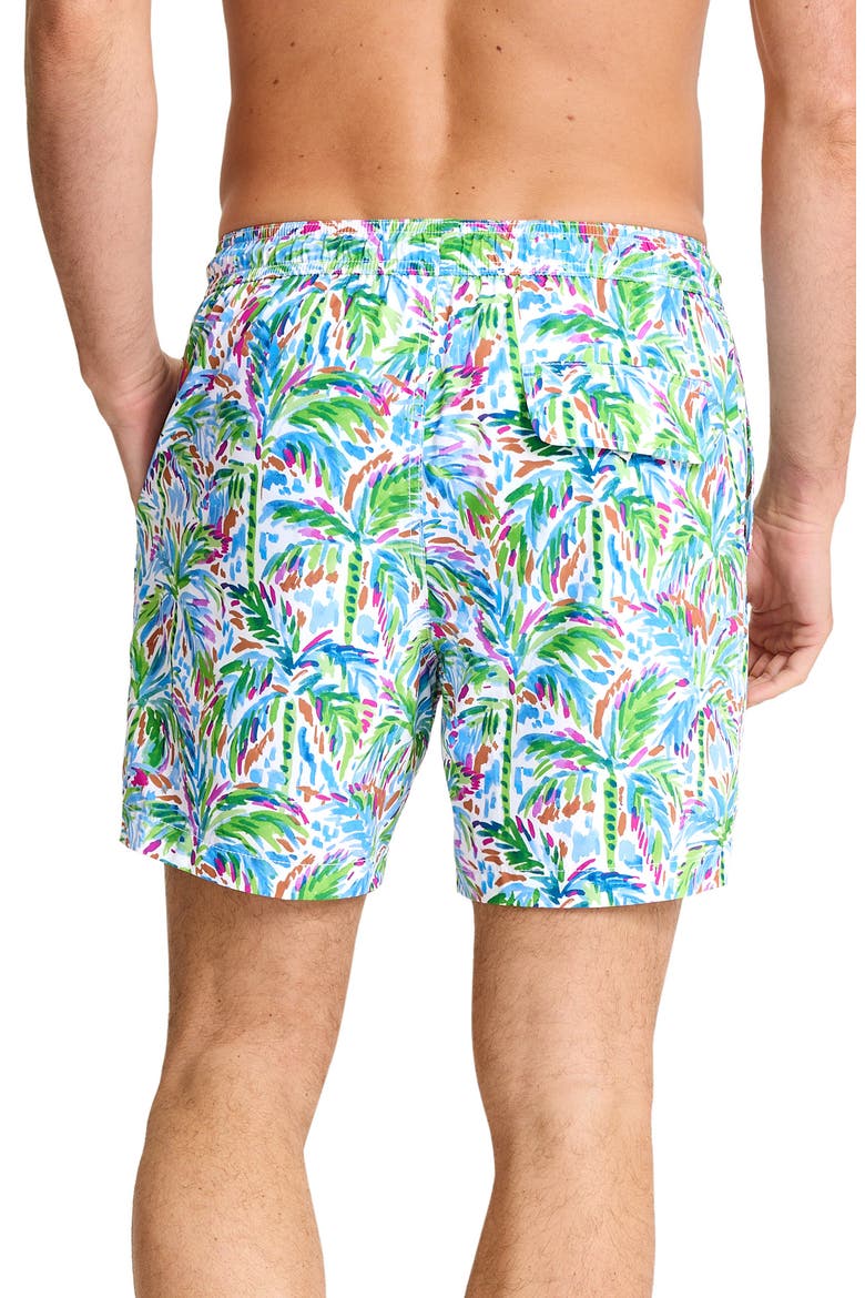 Naples Poolside Palms 6-Inch Performance Swim Trunks, Alternate, color, WHITE