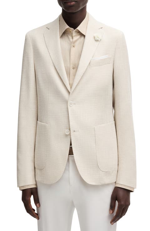 Hanry Slim Fit Slub Wool & Cotton Blend Sport Coat