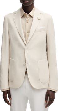 BOSS Hanry Slim Fit Slub Wool & Cotton Blend Sport Coat