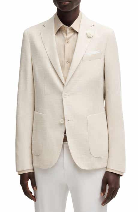 BOSS Hanry Slim Fit Slub Wool & Cotton Blend Sport Coat