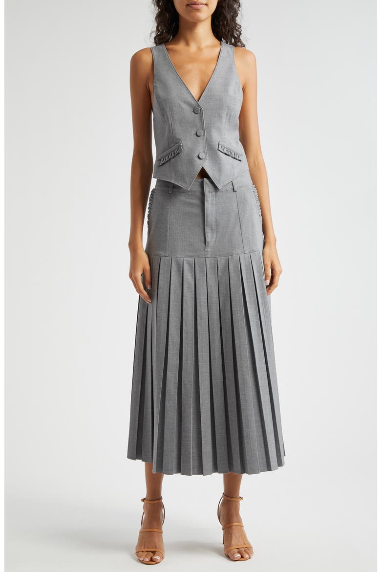 Bane Pleated Skirt, Alternate, color, STEEL GREY