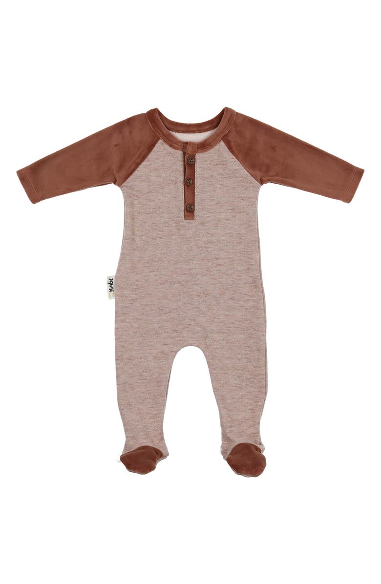 Manière Velour Henley Footie, Main, color, 