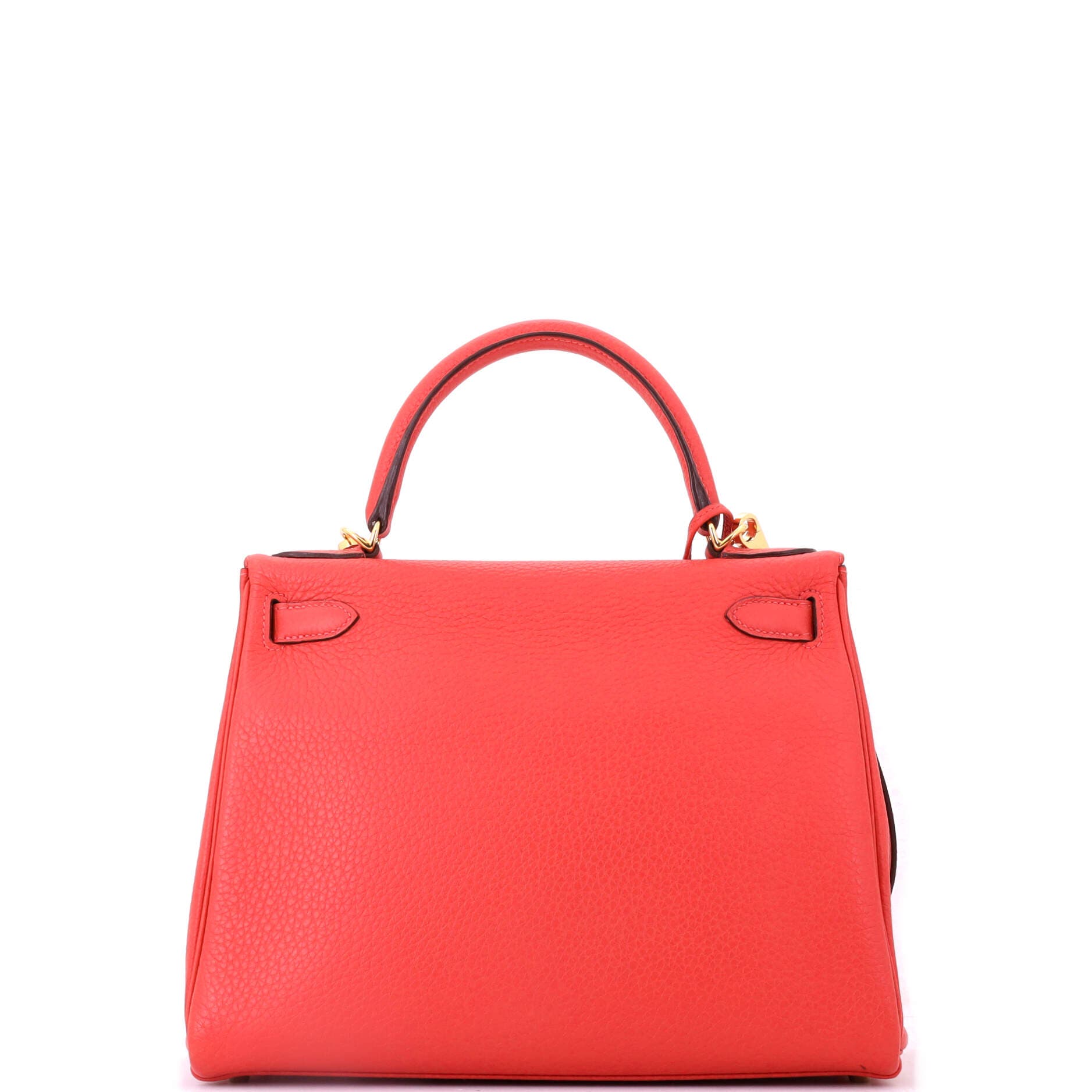 Pre-Owned Hermes Kelly Handbag Red Clemence with Gold Hardware 28, Alternate, color, Geranium
