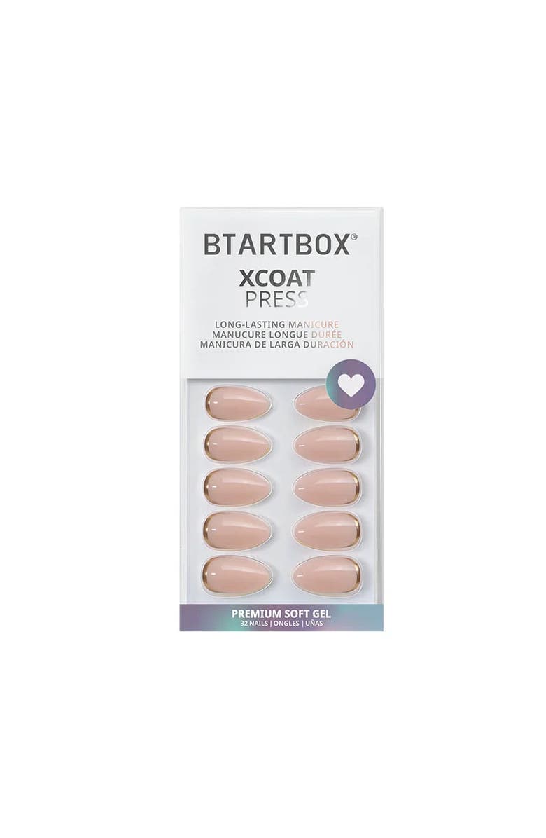 Btartboxnails Press-on Nails Set Short Almond, Main, color, Gold End