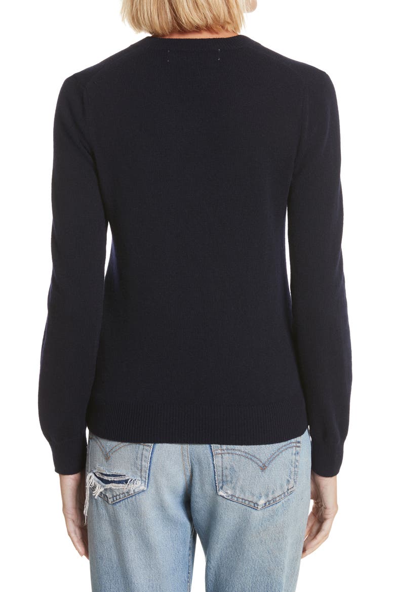 PLAY Double Heart Wool Sweater, Alternate, color, NAVY