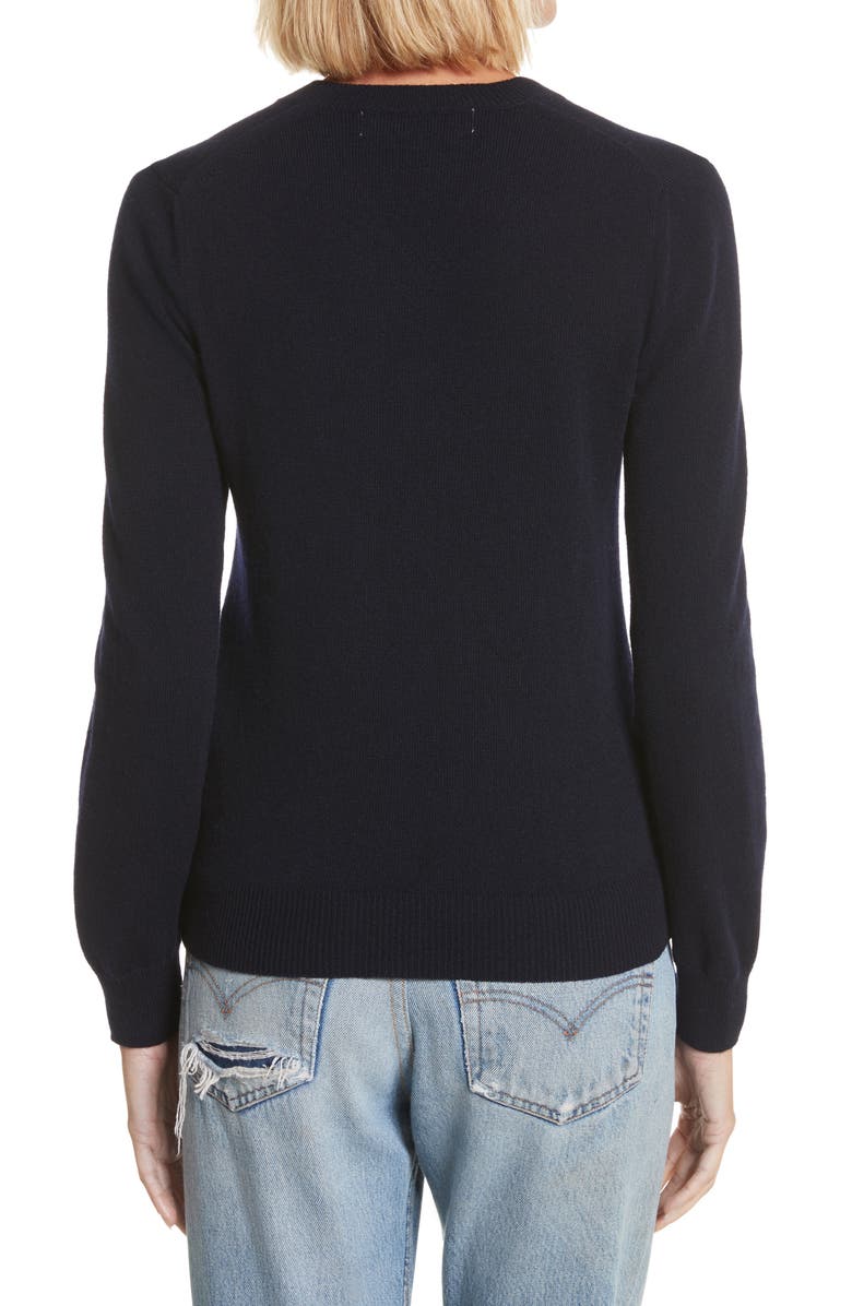 Comme des Garçons PLAY Double Heart Wool Sweater, Alternate, color, 