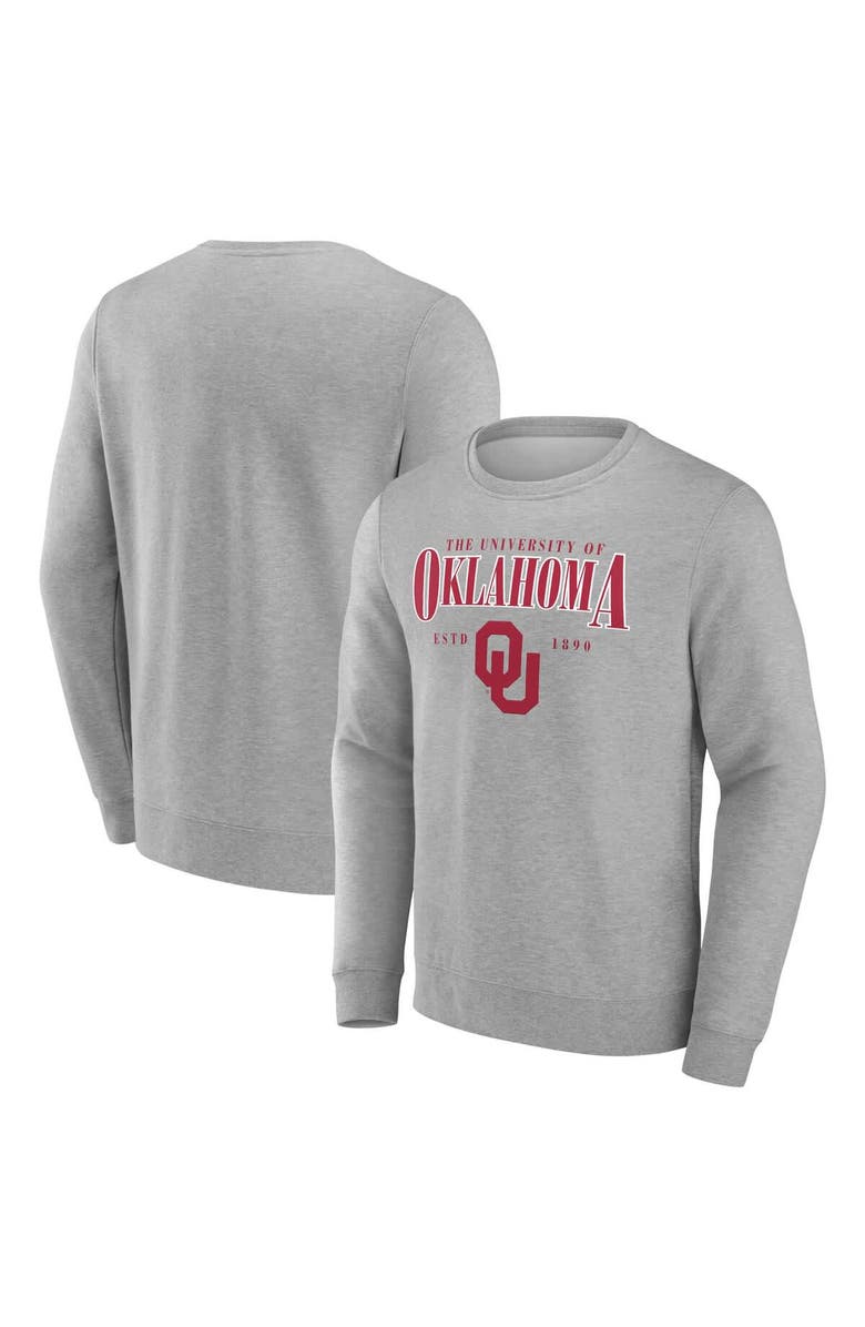 FANATICS Men's Fanatics Gray Oklahoma Sooners True Classics Act Fast Fleece Pullover Sweatshirt, Alternate, color, Gray
