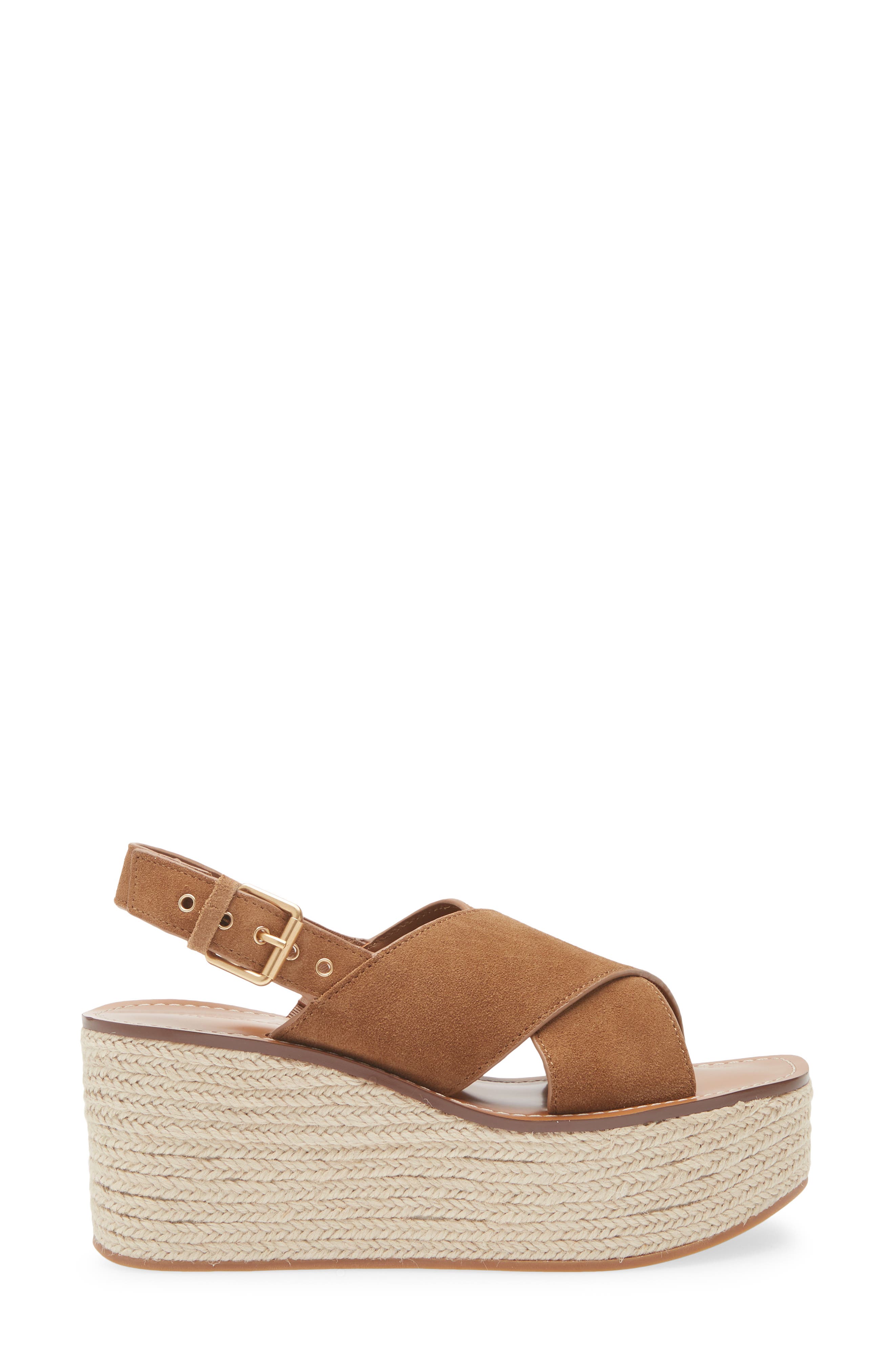 Madewell The Amee Wedge Sandal, Alternate, color, Aged Cognac