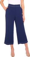 Halogen® Contrast Stitch Crop Straight Leg Pants