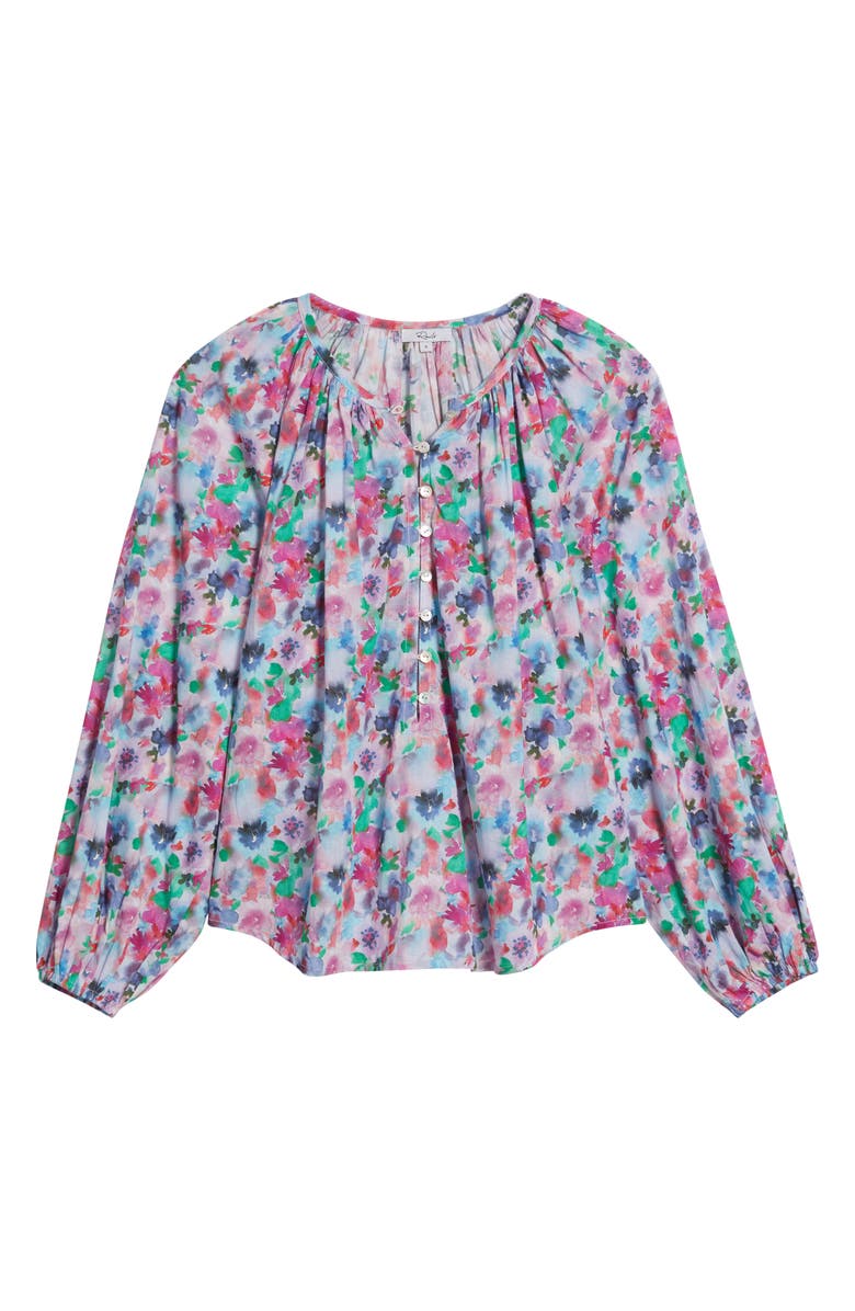 Rails Indi Floral Print Cotton Peasant Top, Alternate, color, Spring Meadow