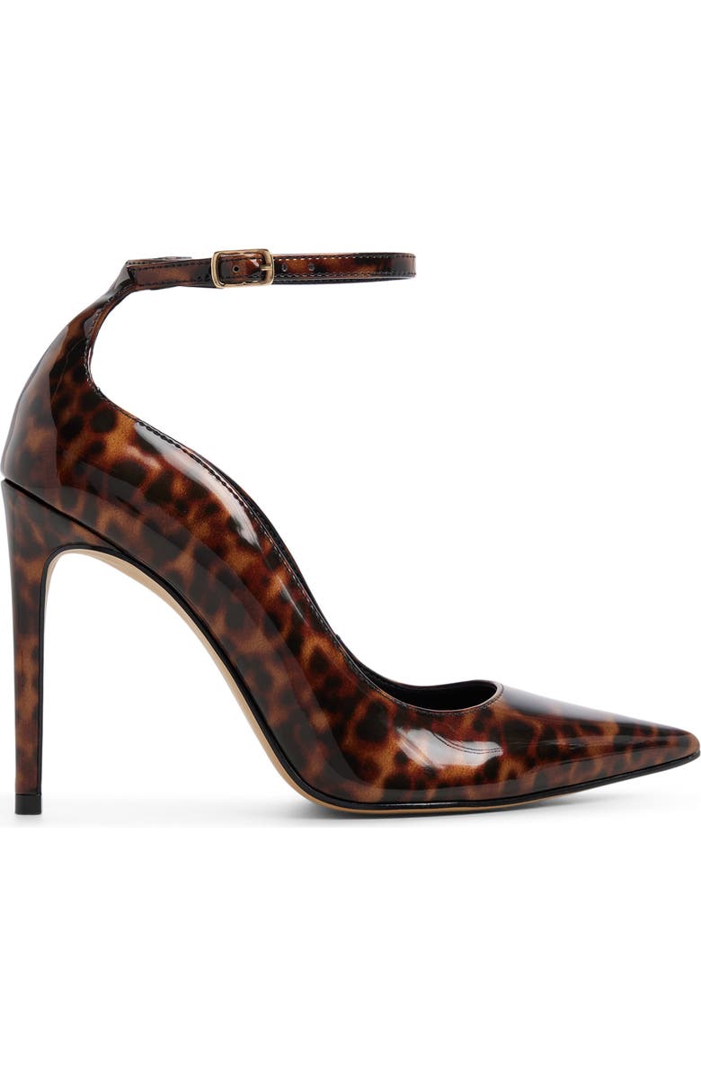 ALDO Antigua Ankle Strap Pointed Toe Pump, Alternate, color, Open Brown