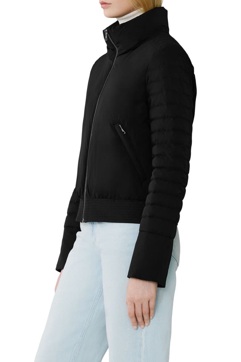 Isabella Water Repellent 700 Fill Power Down Bomber Puffer Coat, Alternate, color, BLACK