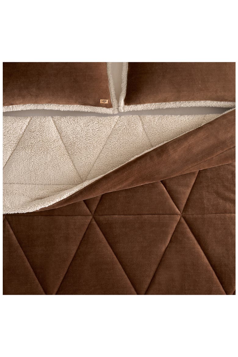 Avery Faux Shearling Comforter & Shams Set, Alternate, color, CHESTNUT/ CREAM