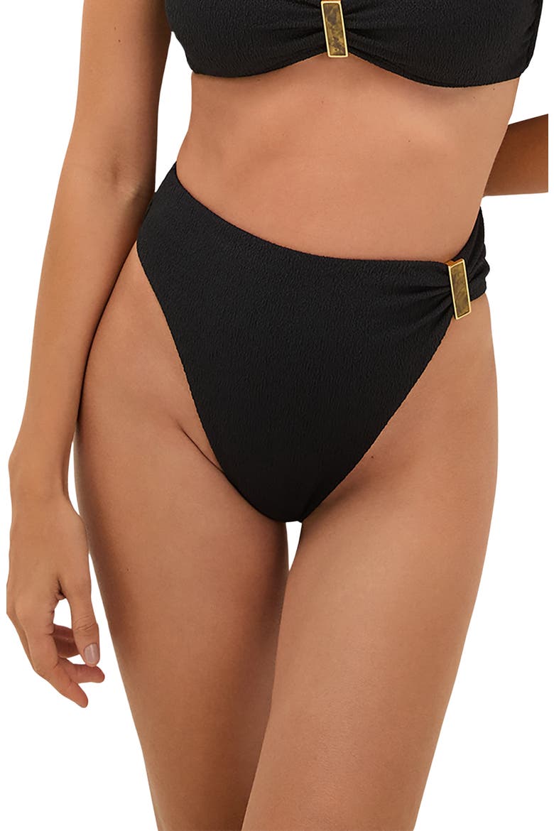Firenze Blake Gigi High Waist Bikini Bottoms, Main, color, BLACK