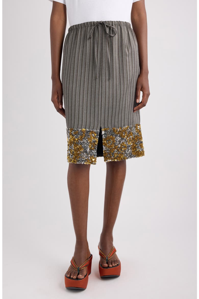 Scotts Pinstripe Sequin Skirt, Main, color, GREY