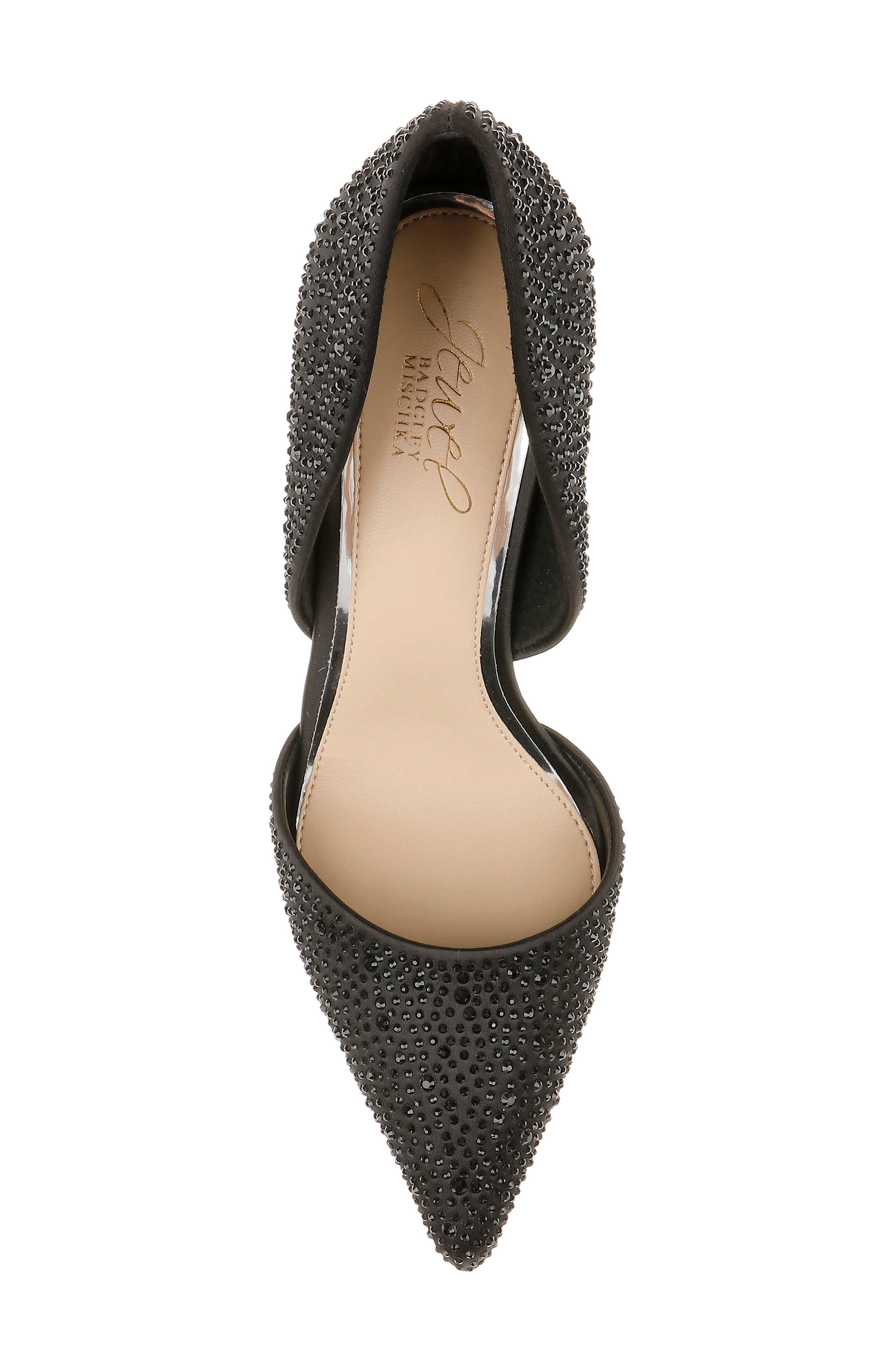 Jewel Badgley Mischka Justise Embellished Satin d'Orsay Pump, Alternate, color, 