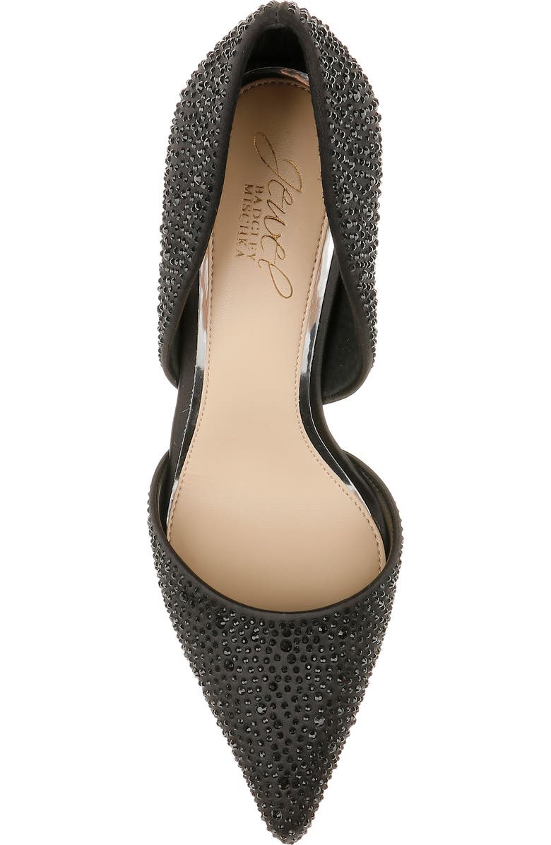 Jewel Badgley Mischka Justise Embellished Satin d'Orsay Pump, Alternate, color,