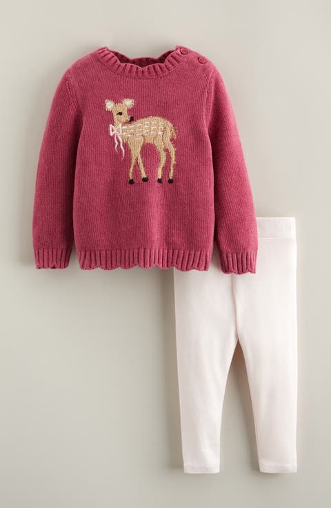 Plush Motif Sweater & Leggings Set (Baby)