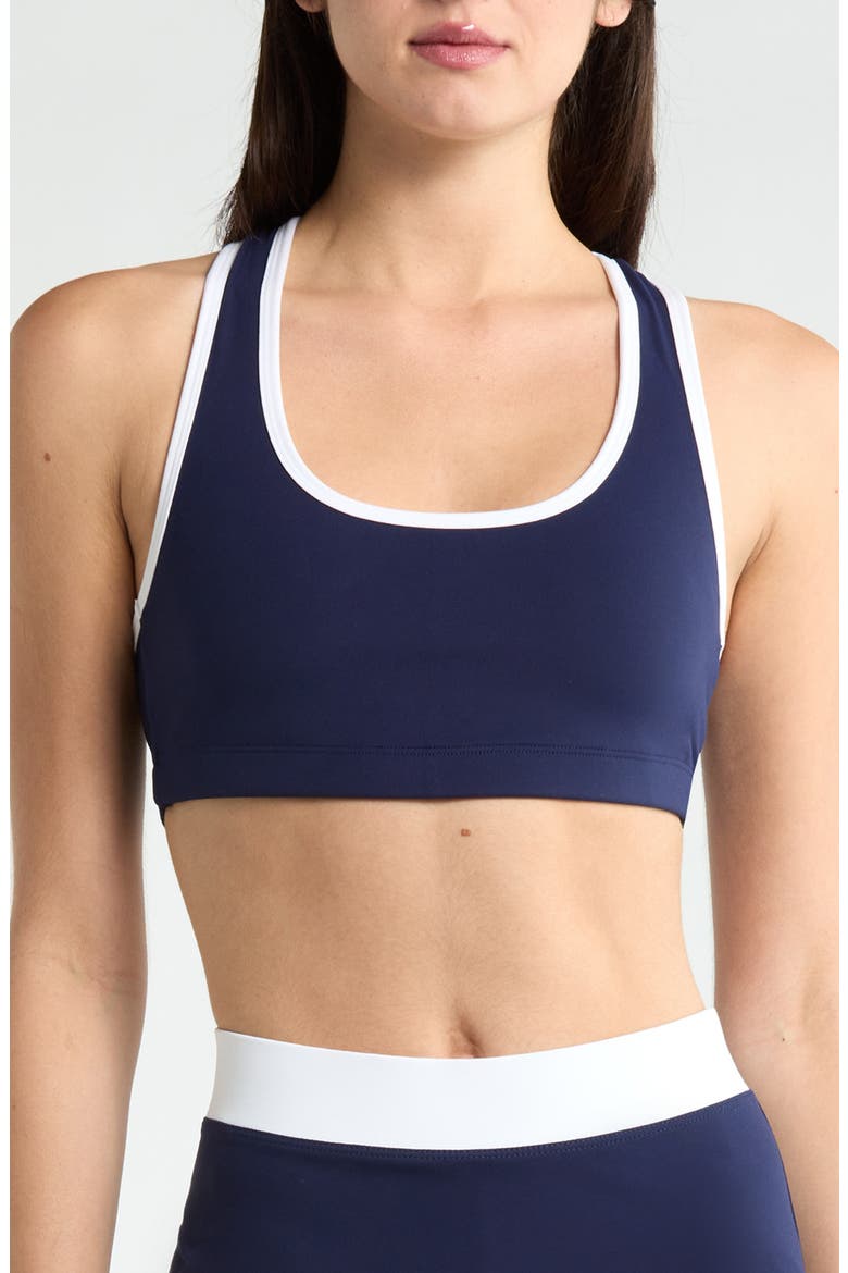 Sport Court Racerback Sports Bra, Main, color, NAVY/WHITE
