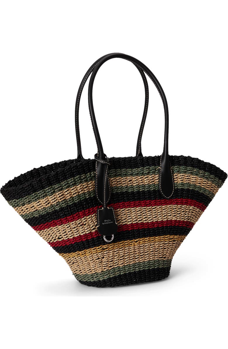 Polo Ralph Lauren Bellport Stripe Raffia Basket Tote, Alternate, color, Multi Stripe