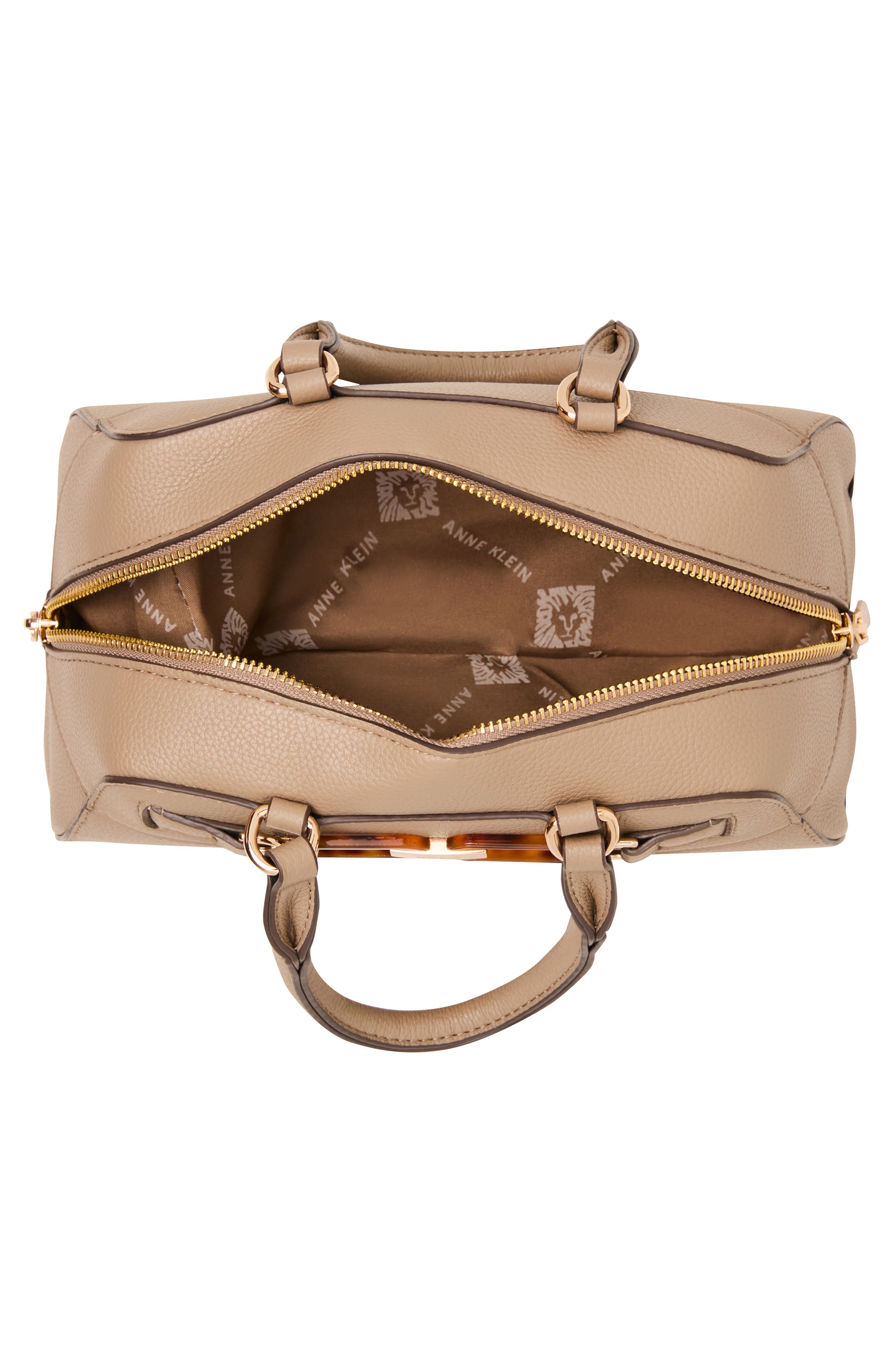 Faux Leather Satchel, Alternate, color, TRUFFLE