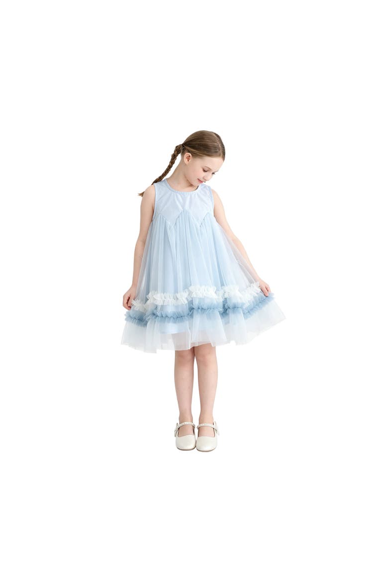 Rosabella Ruffle Tulle Dress, Alternate, color, Blue