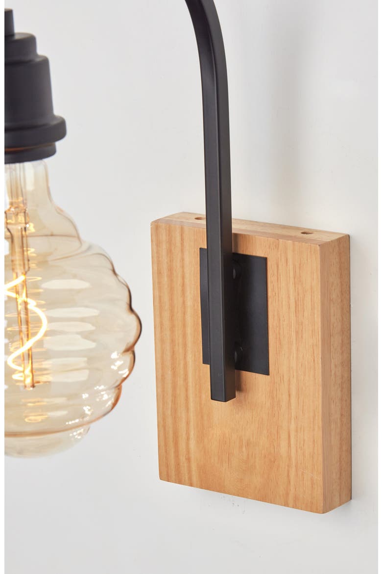 Wren Wall Sconce, Alternate, color, NATURAL WOOD WITH BLACK FINISH