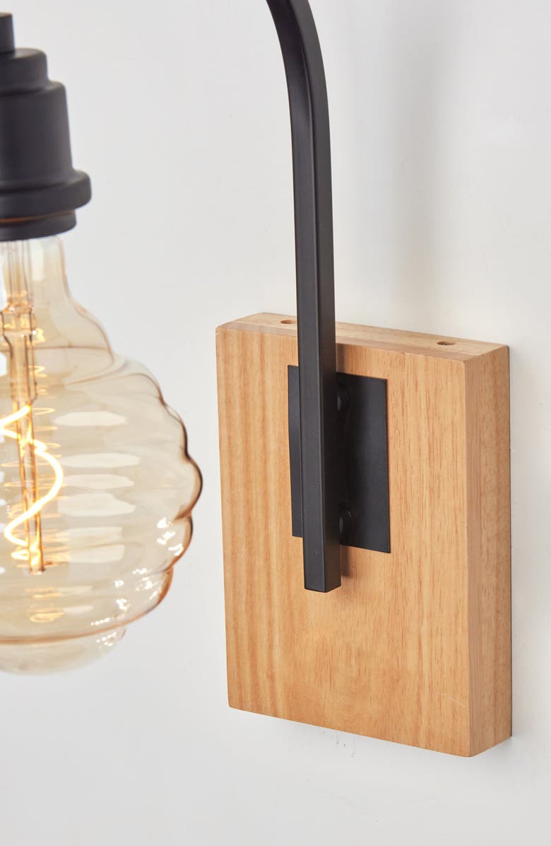 ADESSO LIGHTING Wren Wall Sconce, Alternate, color, Natural Wood With Black Finish