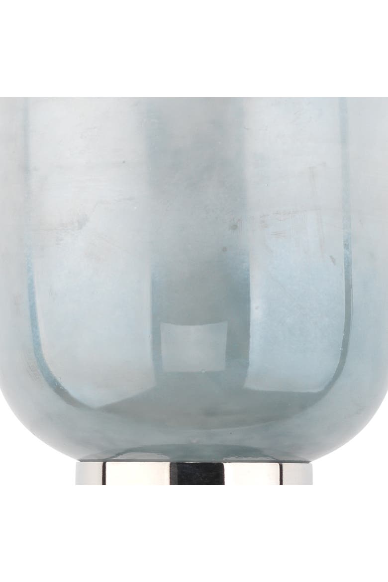 Vapor Single Sconce, Nickel and Blue Opal Metallic Glass, Alternate, color, Opal Blue Metallic Glass