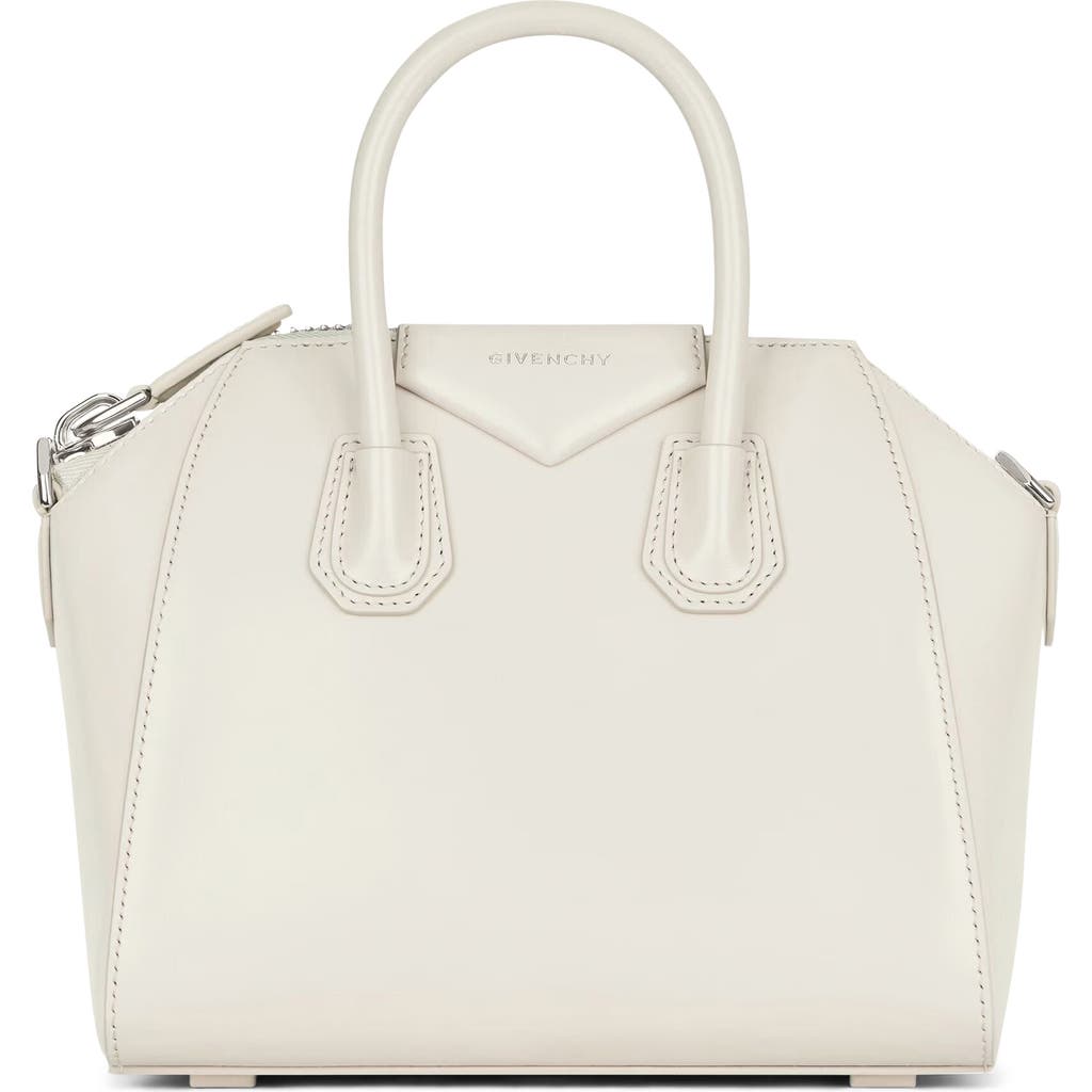 Givenchy Mini Antigona Bag In Box Leather In White