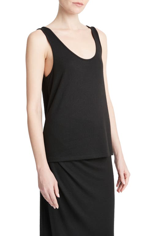 Vince Relaxed Scoop-neck Tank In Black In Black