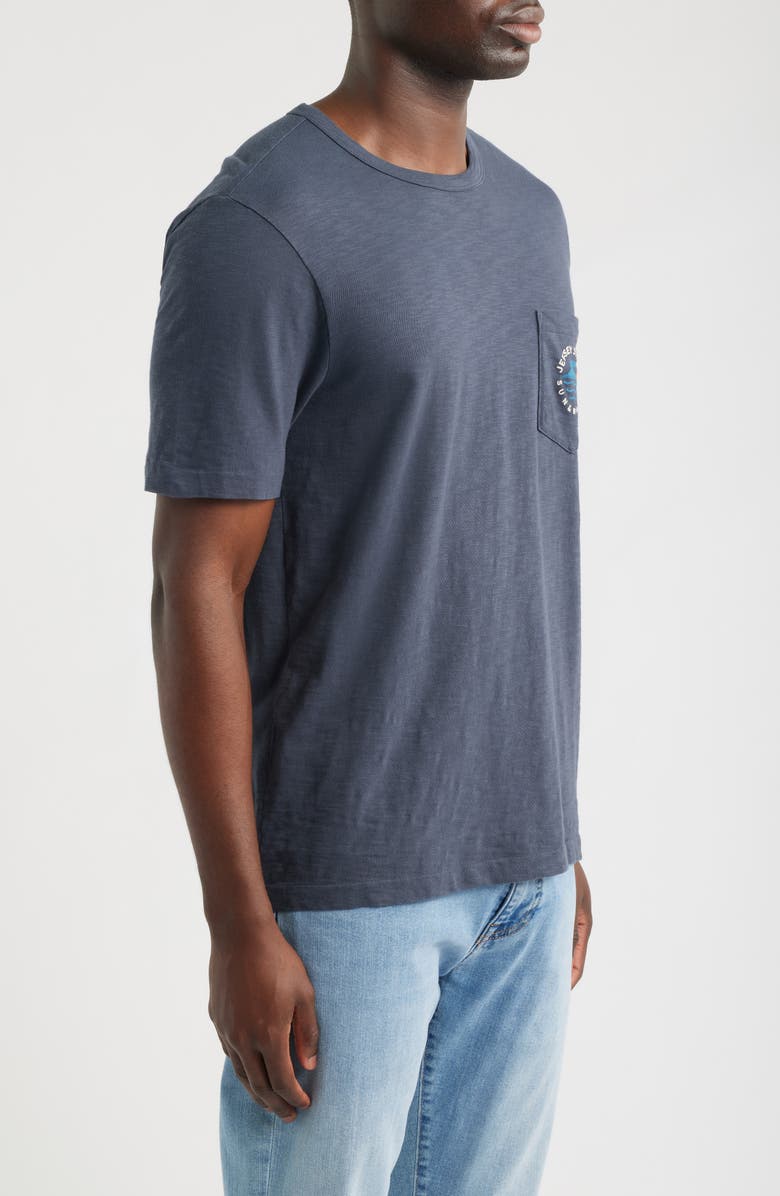 Faherty Jersey Short Sunwashed Pocket T-Shirt, Alternate, color, Dune Navy