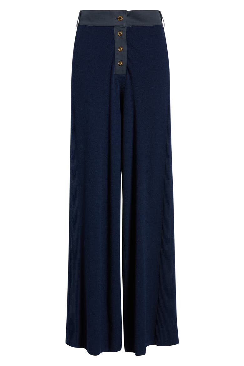 Lucy Wide Leg Wool Blend Pants, Alternate, color, NAVY