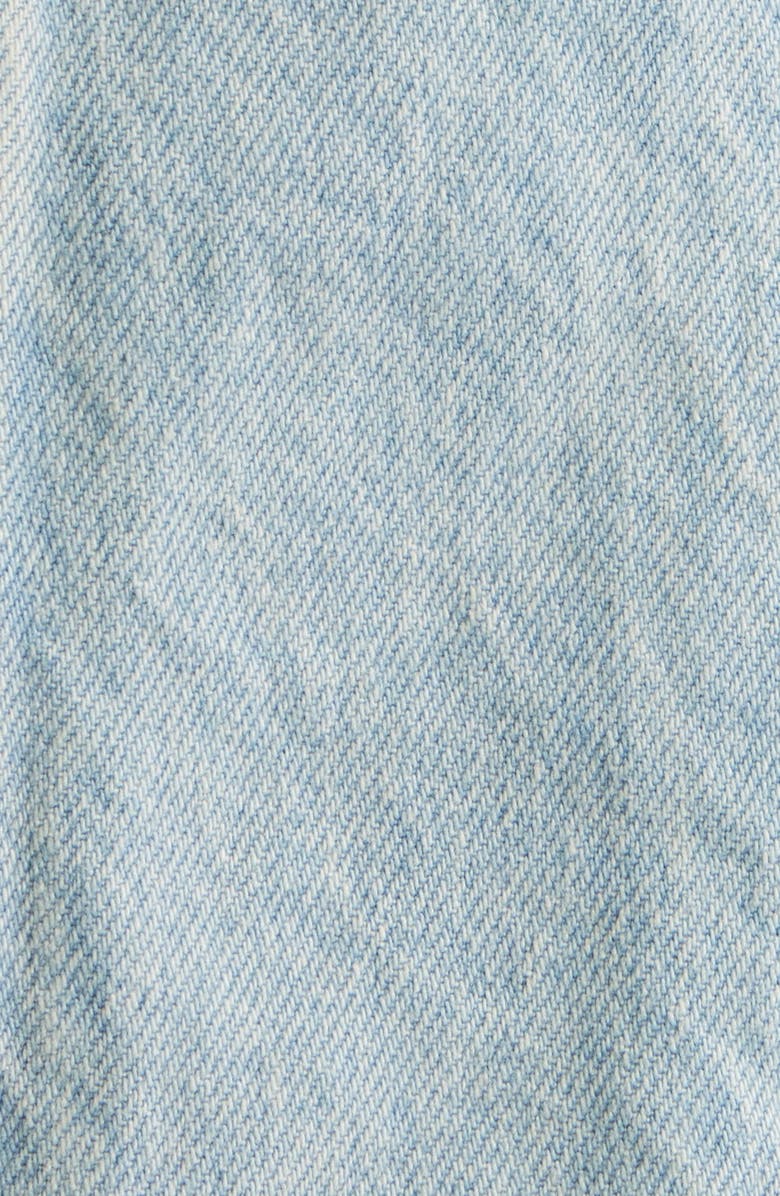 Topshop Oversize Balloon Sleeve Denim Jacket, Alternate, color, Light Blue