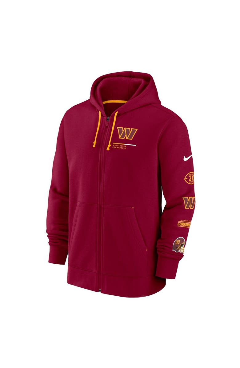 Nike Men's Nike Burgundy Washington Commanders Surrey Full-Zip Hoodie, Alternate, color, Burgundy