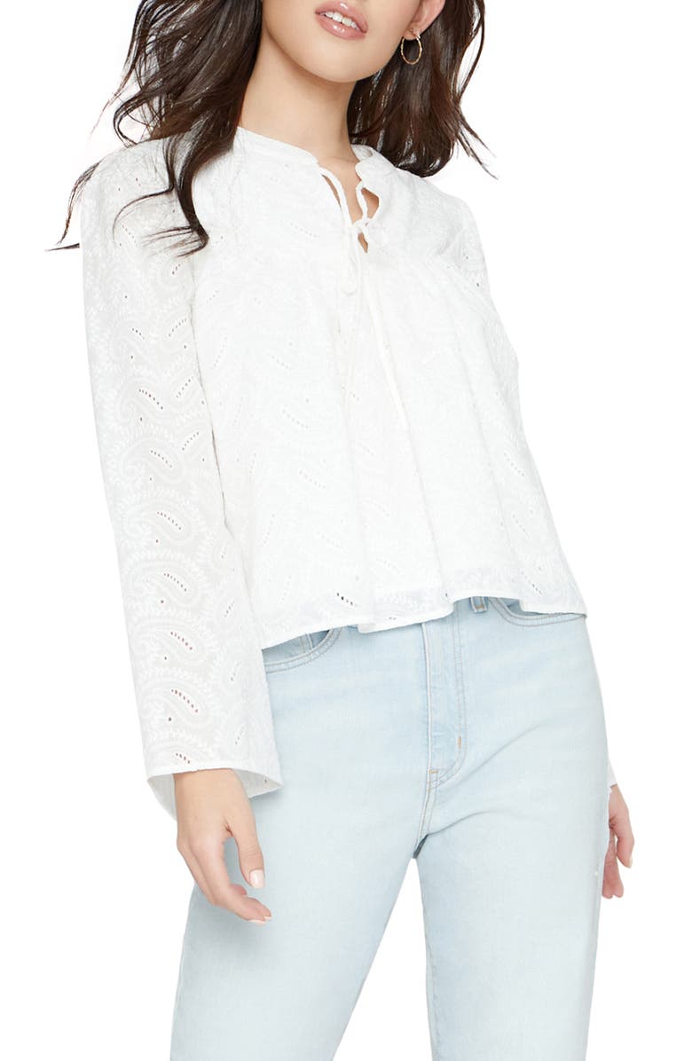 Lost + Wander Love Letters Eyelet Cotton Blouse, Main, color,