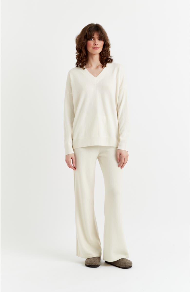 Chinti & Parker Pure Cashmere Relaxed V-Neck Sweater, Main, color, Cream