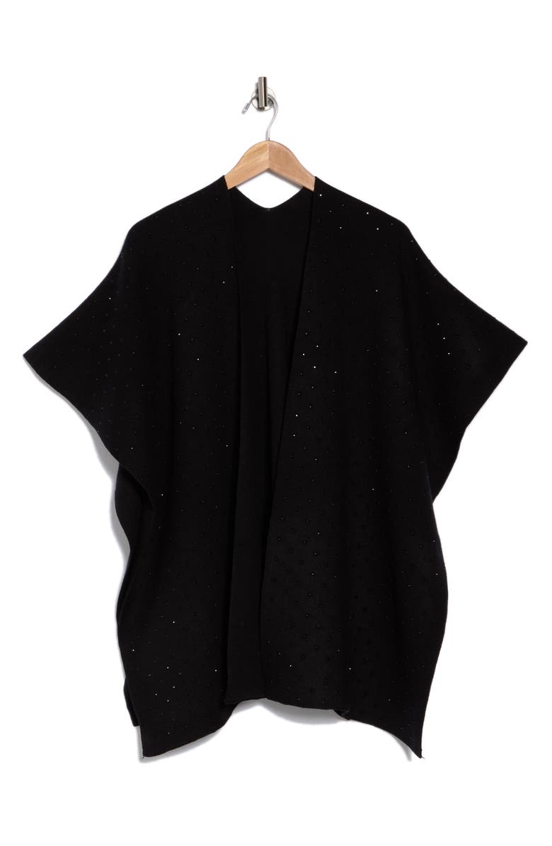 Tasha Stone Knit Ruana, Alternate, color, Black