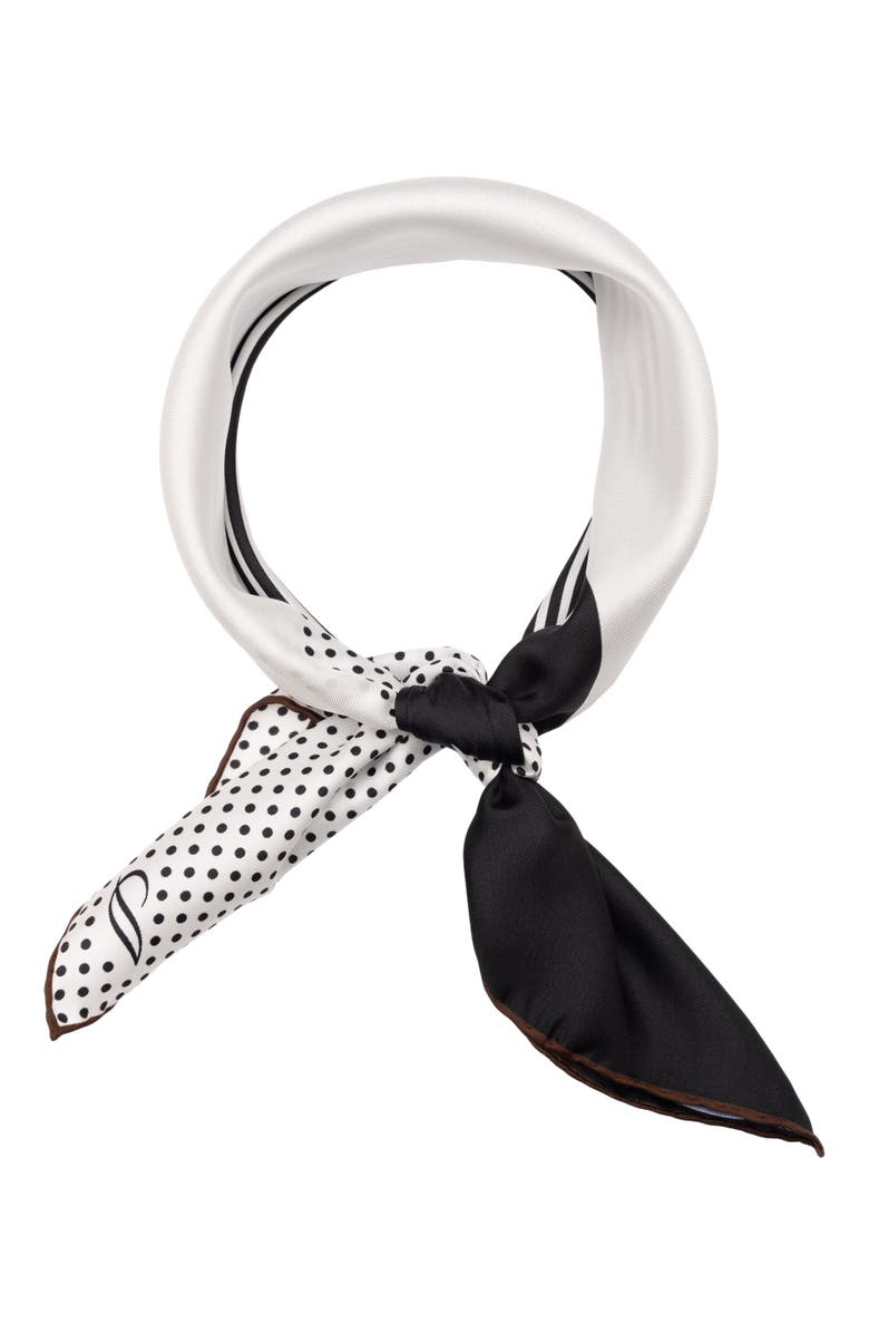 Elizabetta Santino - Hand Rolled Silk Neckerchief for Men, Alternate, color, Black And White