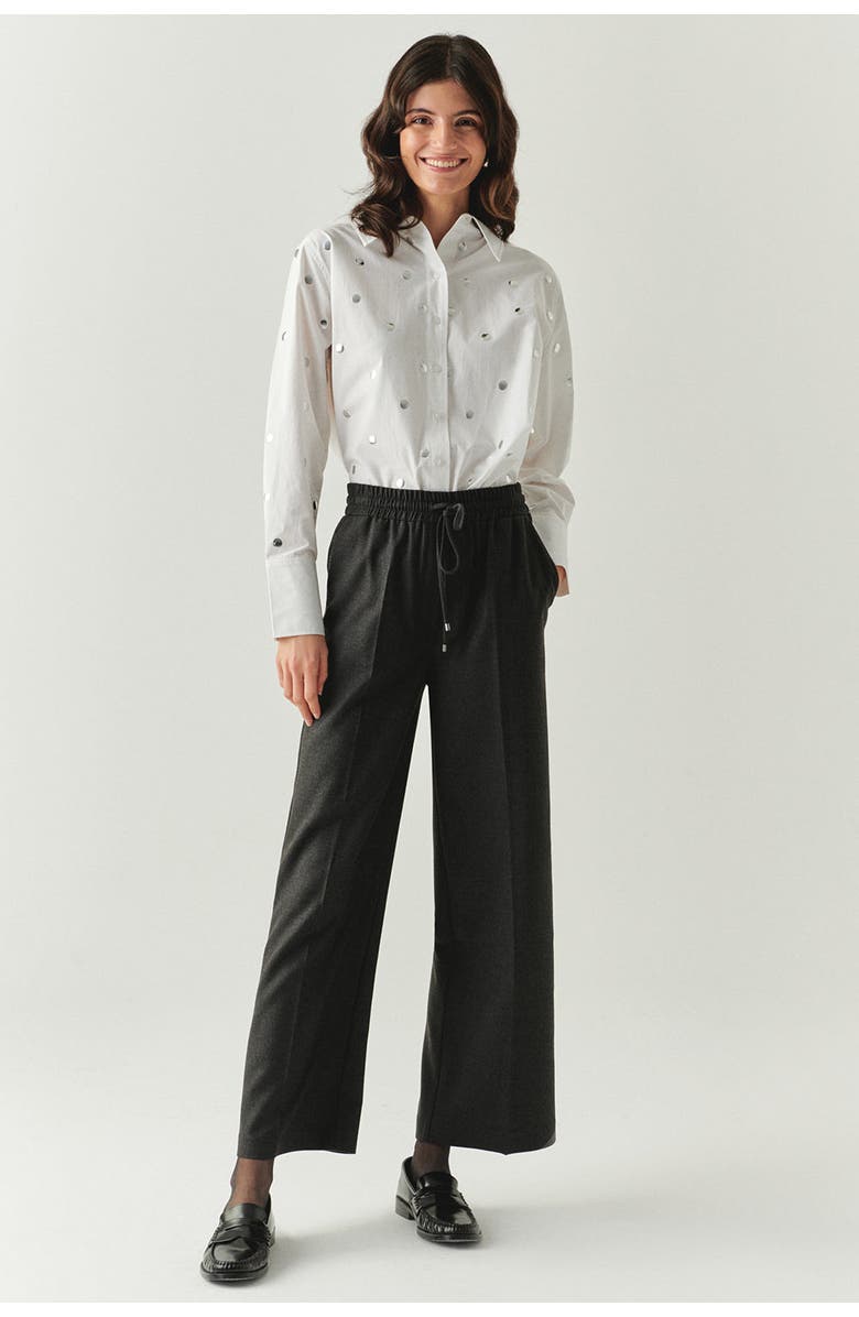 Exquise Livia Drawstring Wide Leg Pants, Main, color, Grey