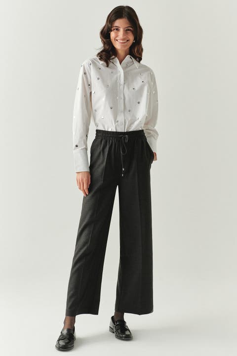 Livia Drawstring Wide Leg Pants