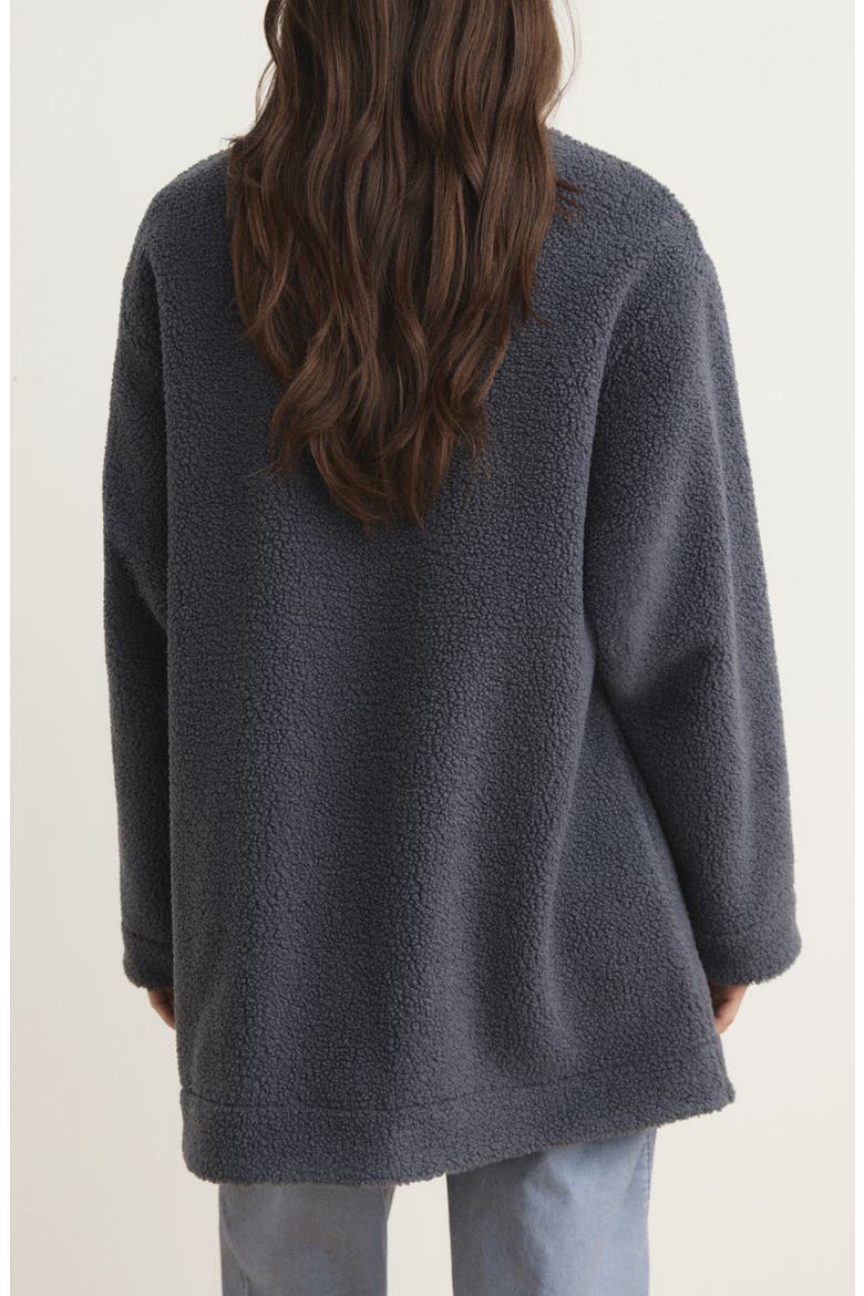Oversize High Pile Fleece Half Zip Pullover, Alternate, color, INK BLUE