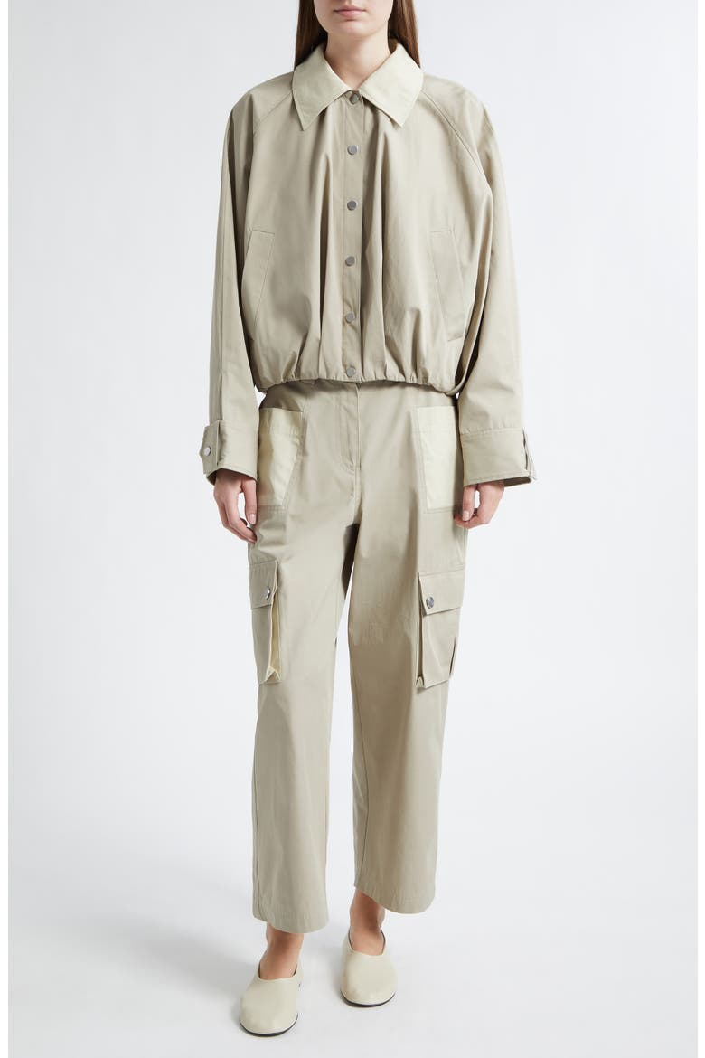 Snap Front Cotton Blouson Bomber Jacket, Alternate, color, KHAKI-BIRCH