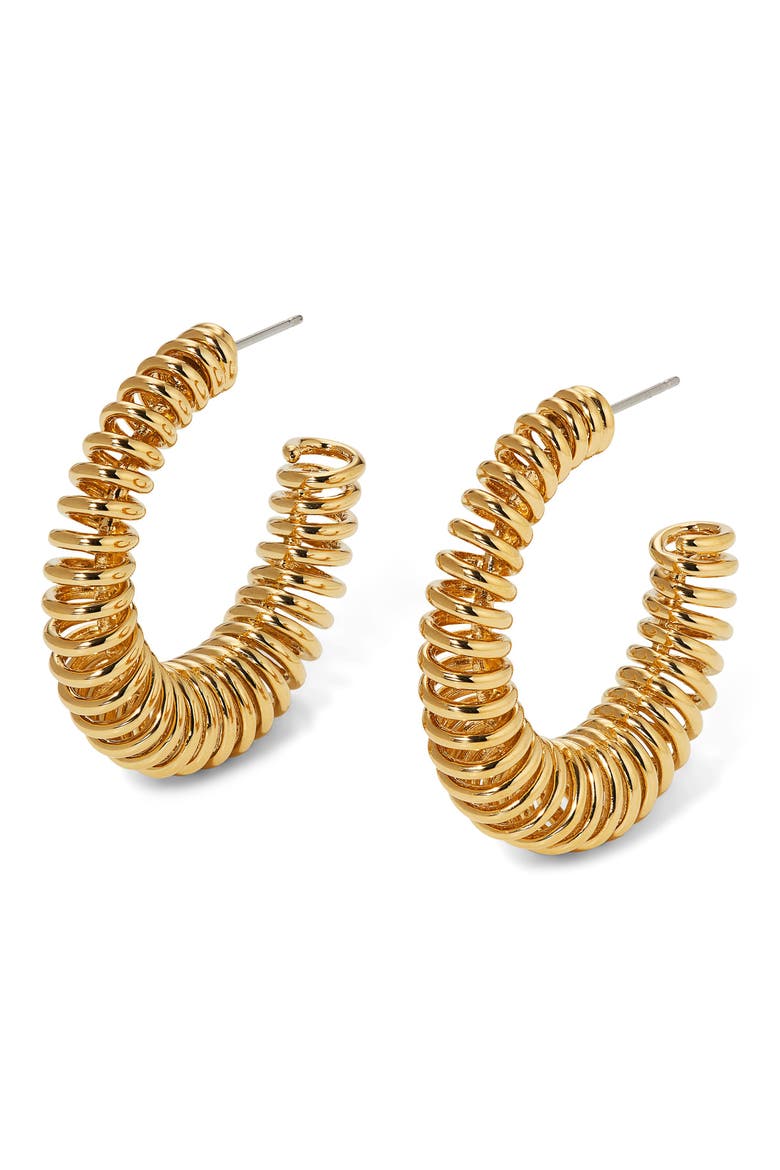 Juno Coil Hoop Earrings, Main, color, GOLD