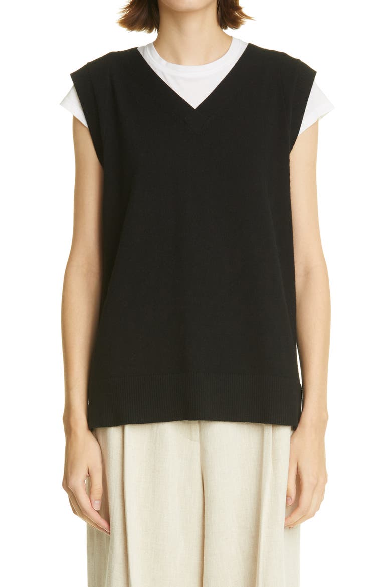 Cashmere Vest, Main, color, BLACK