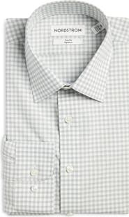 Nordstrom Trim Fit Check Non-Iron Cotton Dress Shirt